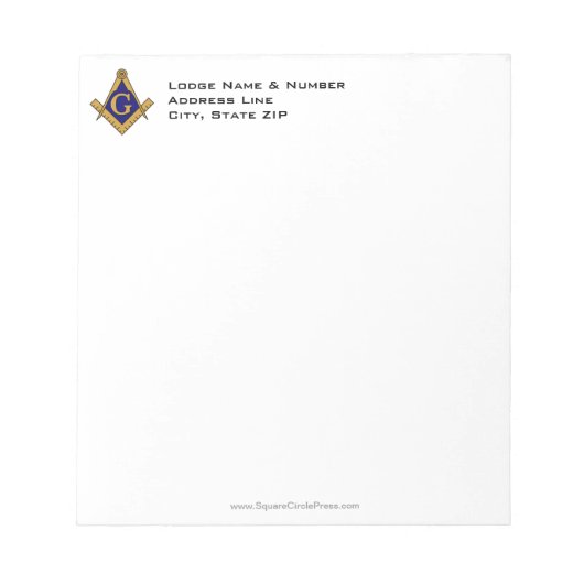 Modern Style Masonic Loop Notepad Notizblock (Vorderseite)