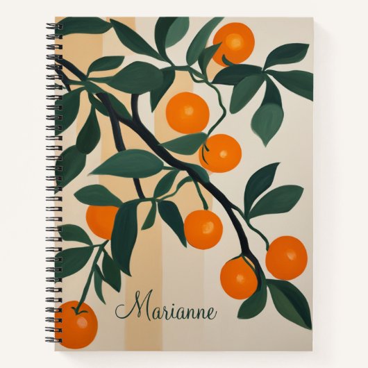 Modern Style Orange Personalized Recipe Book Notizblock (Vorderseite)