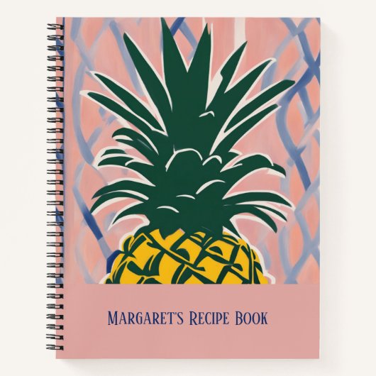 Modern Style Pineapple Personalized Recipe Book Notizblock (Vorderseite)