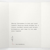 Modern Stylish Arch Family Photo Beach Christmas Dreifach Gefaltete Urlaubskarte (Innenseite Mitte)