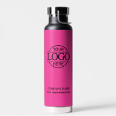 Modern Stylish Bight Pink Company Business Logo Trinkflasche (Links)