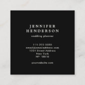 Modern stylish black and silver professional quadratische visitenkarte (Rückseite)