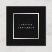 Modern stylish black and silver professional quadratische visitenkarte (Vorderseite)