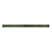 Modern Stylish Black Green Stripe White Typography Satinband (Vorderseite)