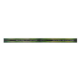Modern Stylish Black Green Stripe White Typography Satinband