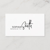 Modern Stylish Black & White Handwritten Script Visitenkarte (Vorderseite)