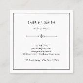 Modern Stylish Blue Brown Watercolor Abstract Quadratische Visitenkarte (Rückseite)