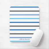 Modern Stylish Blue Stripes Custom Mousepad (Mit Mouse)