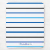 Modern Stylish Blue Stripes Custom Mousepad (Vorne)