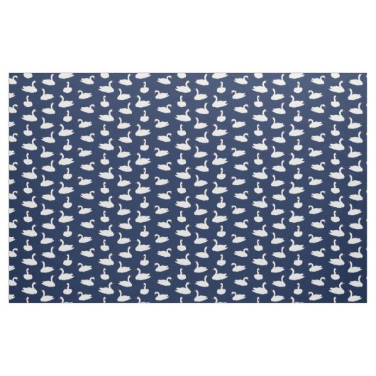 Modern Stylish Blue Swan Pattern  Stoff (Fat Quarter (45,7 x 55,9 cm))