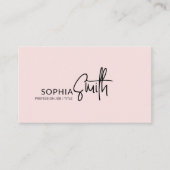 Modern Stylish Blush Pink Handwritten Script Visitenkarte (Vorderseite)