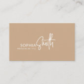 Modern Stylish Boho Cream Beige Handwritten Script Visitenkarte (Vorderseite)
