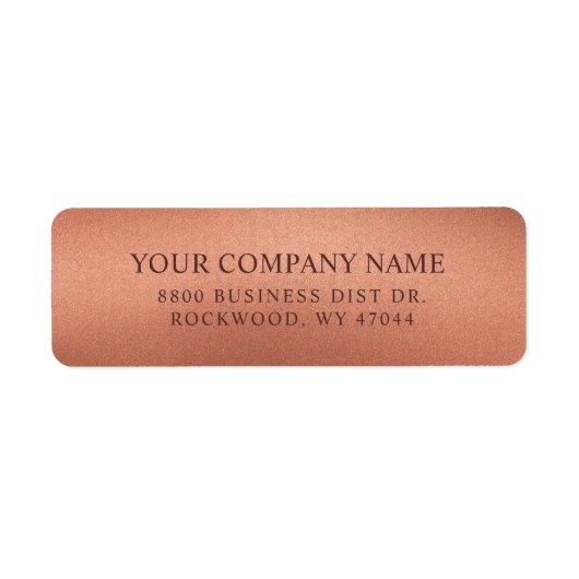 Modern Stylish Bronze Business Return Address (Vorne)