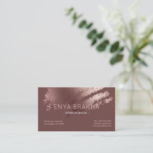 Modern Stylish Bronze Logo Business Card Visitenkarte (Stehend Vorderseite)