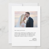 Modern Stylish Calligraphy Script Photo Wedding Dankeskarte (Rückseite)