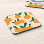 Modern Stylish Citrus Fruit Oranges Pattern Getränkeuntersetzer (Linke Seite)