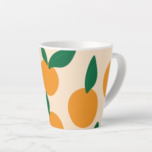 Modern Stylish Citrus Fruit Oranges Pattern Milchtasse (Rechte Ecke)