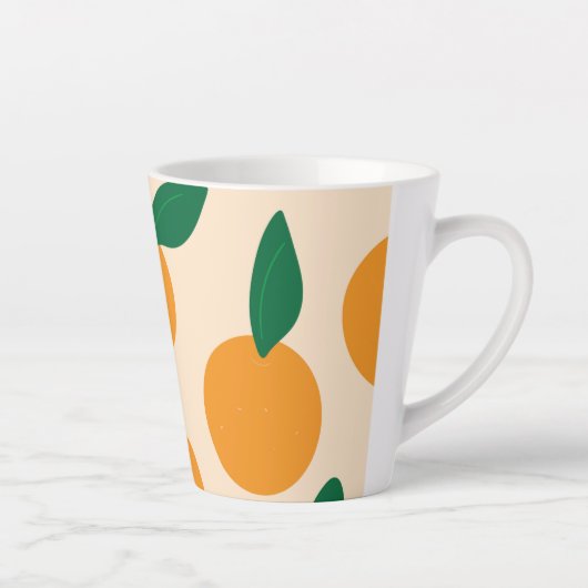 Modern Stylish Citrus Fruit Oranges Pattern Milchtasse (Rechts)