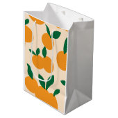 Modern Stylish Citrus Fruit Oranges Pattern Mittlere Geschenktüte (Vorderseite Schrägansicht)