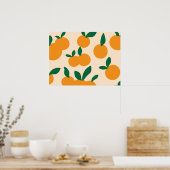 Modern Stylish Citrus Fruit Oranges Pattern Poster (Küche)