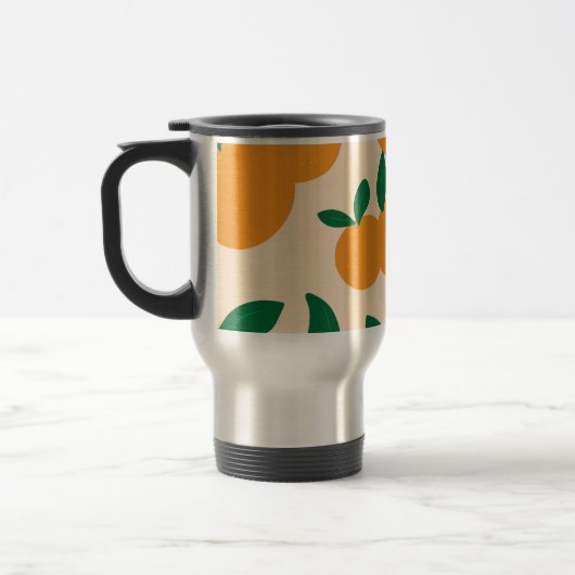 Modern Stylish Citrus Fruit Oranges Pattern Reisebecher (Links)