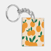 Modern Stylish Citrus Fruit Oranges Pattern Schlüsselanhänger (Vorderseite links)