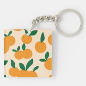 Modern Stylish Citrus Fruit Oranges Pattern Schlüsselanhänger (Rückseite)