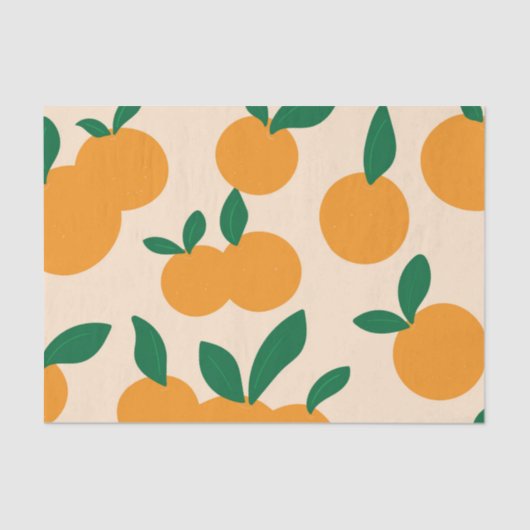 Modern Stylish Citrus Fruit Oranges Pattern Seidenpapier (Vorderseite)