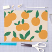 Modern Stylish Citrus Fruit Oranges Pattern Seidenpapier (Handwerk)