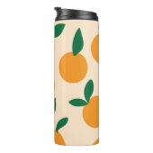 Modern Stylish Citrus Fruit Oranges Pattern Thermosbecher (Nach rechts gedreht)