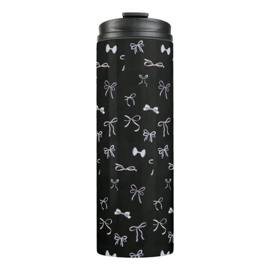 MODERN STYLISH CUSTOMIZED YOUR OWN BOW BLACK THERMOSBECHER (Vorderseite)