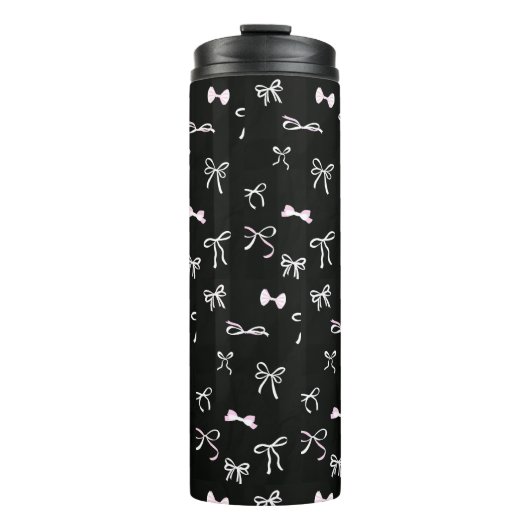 MODERN STYLISH CUSTOMIZED YOUR OWN BOW BLACK THERMOSBECHER (Vorderseite)