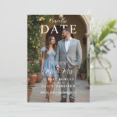Modern Stylish Editorial  MR & MRS Photo Wedding  Save The Date (Stehend Vorderseite)