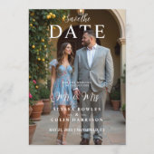 Modern Stylish Editorial  MR & MRS Photo Wedding  Save The Date (Vorderseite)
