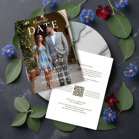 Modern Stylish Editorial  MR & MRS Photo Wedding  Save The Date