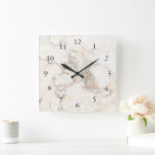 Modern stylish elegant white marble pattern quadratische wanduhr (Zuhause)