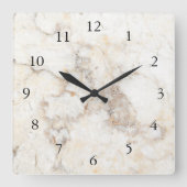 Modern stylish elegant white marble pattern quadratische wanduhr (Vorderseite)