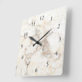 Modern stylish elegant white marble pattern quadratische wanduhr (Winkel)