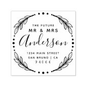 Modern Stylish Future Mr. & Mrs. Rücksendeadresse Permastempel (Design)