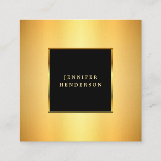 Modern stylish gold and black professional quadratische visitenkarte (Vorderseite)