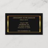 Modern stylish gold black professional visitenkarte (Rückseite)