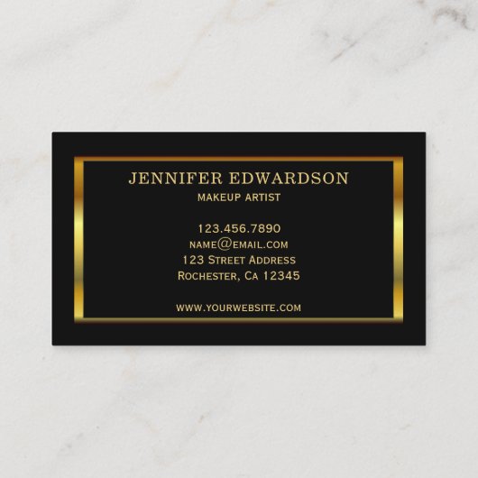 Modern stylish gold black professional visitenkarte (Rückseite)