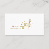 Modern Stylish Golden Brown Handwritten Script Visitenkarte (Vorderseite)