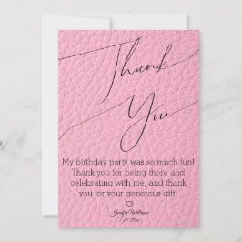 modern stylish minimalist pink thank you birthday mitteilungskarte