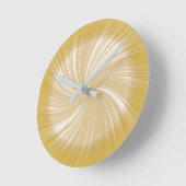 Modern Stylish Orange Yellow Radiant Twirl Pattern Runde Wanduhr (Winkel)