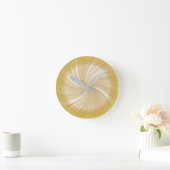 Modern Stylish Orange Yellow Radiant Twirl Pattern Runde Wanduhr (Zuhause)