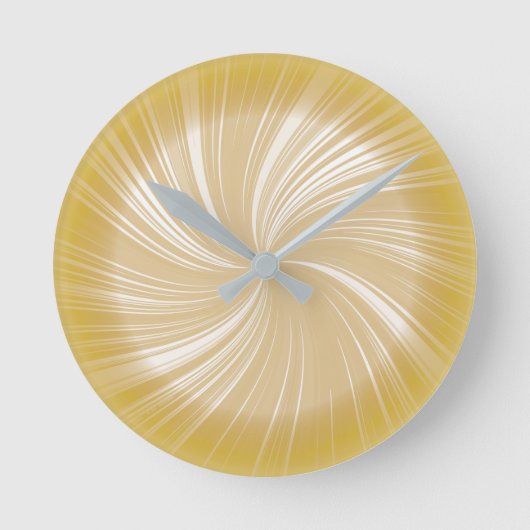 Modern Stylish Orange Yellow Radiant Twirl Pattern Runde Wanduhr (Vorderseite)