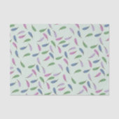 Modern Stylish Pastel Blue Feathers Pattern Seidenpapier (Vorderseite)