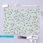 Modern Stylish Pastel Blue Feathers Pattern Seidenpapier (Handwerk)