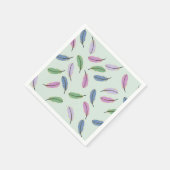 Modern Stylish Pastel Blue Feathers Pattern Serviette (Ecke)